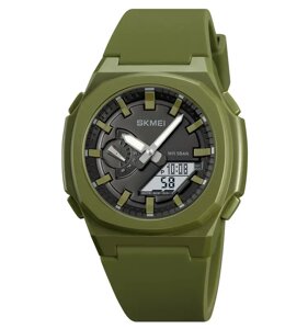 Годинник чоловічий наручний Skmei 2091 (Зелений з білим)