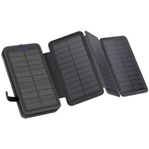 Універсальна зарядна батарея PowerBank iBattery YD-820S 26800mAh із сонячними панелями та ліхтариком (Чорний)