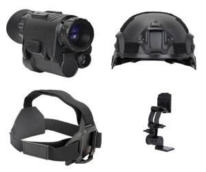 Комплект - монокуляр нічного бачення NVG30 Wi-Fi 940nm + шолом (ABS-пластик) + кріплення (Чорний)