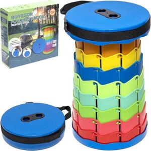 Складаний туристичний стілець 47 см Telescopic stool / Складаний телескопічний стілець для пікніка, риболовлі до 150кг