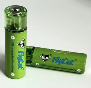 Акумулятор USB FluCat AA 1.5V 1450 mAh 2 шт. в комплекті