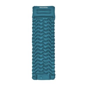 Матрац надувний одинарний Naturehike CNK2550WS019 (65 мм) з вбудованою помпою Синій
