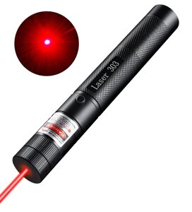 Лазерна указка BL-303 1 насадка + ключі + ЗП220В + 18650 (Червоний промінь)