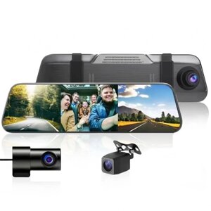 Дзеркало з відеореєстратором L1056+ 12' (3 камери) WiFi touch AHD