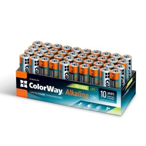 Батарейка ColorWay AAA LR6 Alkaline Power ( лужні ) * 40 colour box (CW-BALR03-40CB)