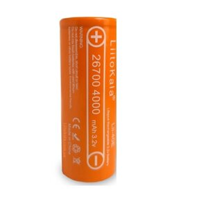 Акумулятор LiitoKala Lii 40E 26700 4000 mAh LiFePo4 30A Жовтогарячий