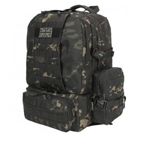 Тактичний рюкзак Expedition Kombat Tactical (50л) Чорний мультикам