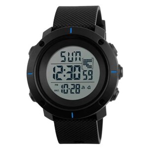 Чоловічий спортивний годинник Skmei 1213 dekker чорний із синім