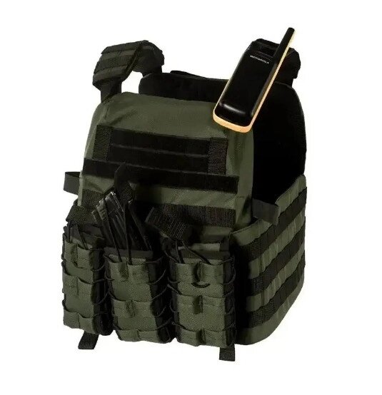 Плитоноска Cordura 1000D + 3 підсумка Розвантажувальний жилет (Оливковий) від компанії shop-shap - фото 1