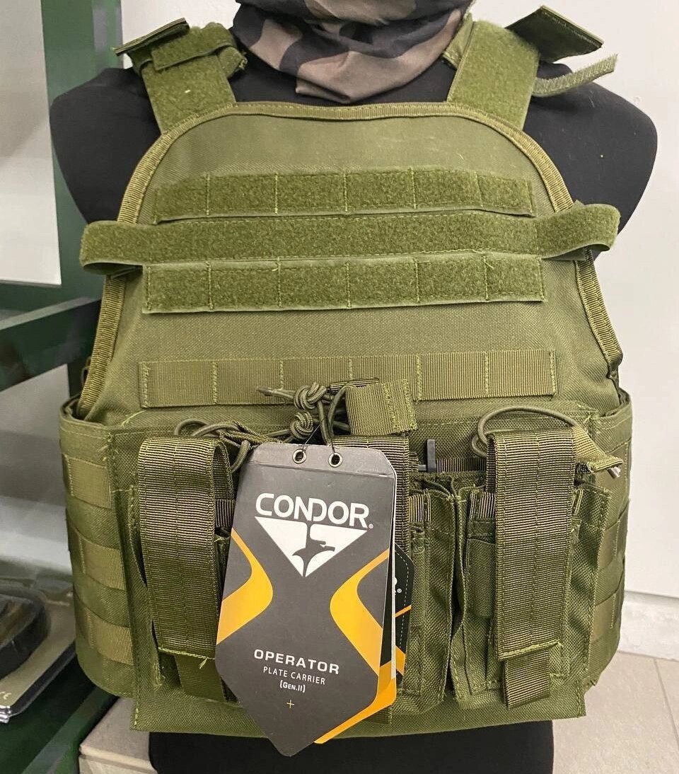 Плитоноска з плитами 4 класу Condor Outdoor Products Бронежилет (Оливковий) від компанії shop-shap - фото 1