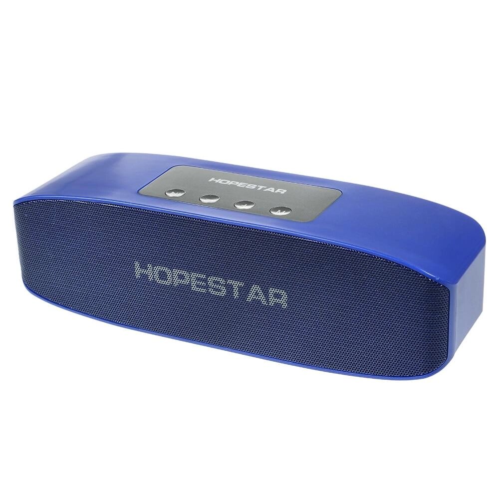 Портативна вологозахищена стерео колонка Hopestar H11 (Bluetooth, MP3, FM, AUX, Mic) Синій від компанії shop-shap - фото 1