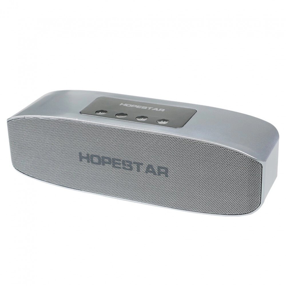 Портативна вологозахищена стерео колонка Hopestar H11 (Bluetooth, MP3, FM, AUX, Mic) Сріблястий від компанії shop-shap - фото 1