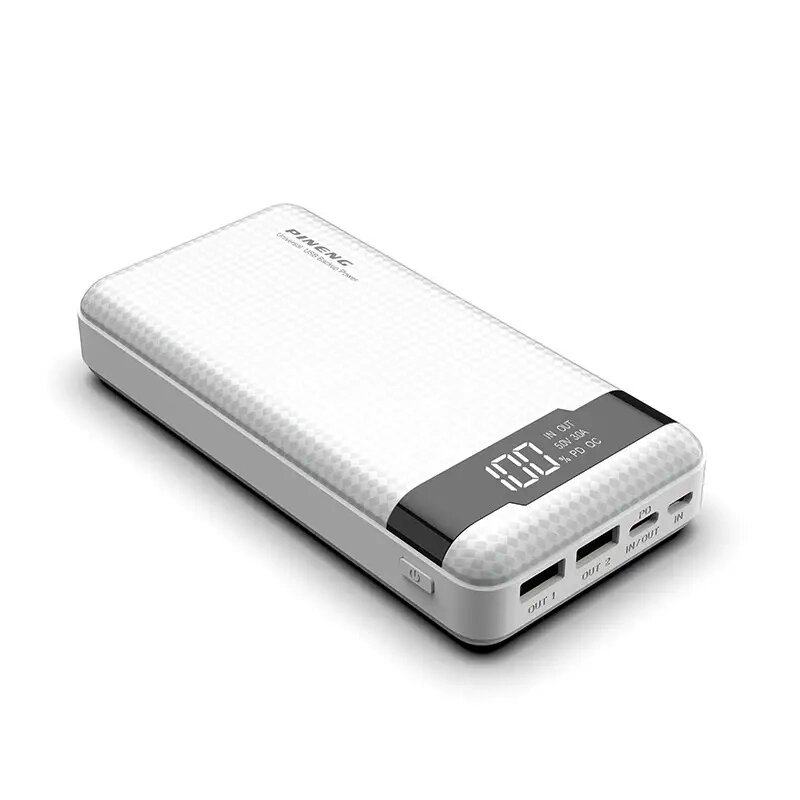 Портативний зовнішній акумулятор Pineng PN-861 20000 mAh Power Bank Білий від компанії shop-shap - фото 1