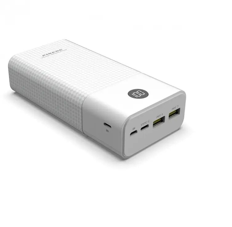 Портативний зовнішній акумулятор Pineng PN-899 30000mAh Power Bank Білий від компанії shop-shap - фото 1