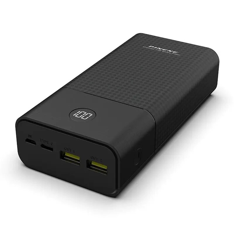 Портативний зовнішній акумулятор Pineng PN-899 30000mAh Power Bank Чорний від компанії shop-shap - фото 1