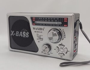 Портативний радіоприймач із сонячною панеллю та ліхтарем Waxiba XB-961U-S