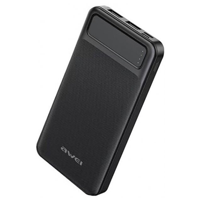 Power Bank Awei P5K 10000 mah Портативне зарядне УМБ ME-769 2xUSB чорний від компанії shop-shap - фото 1