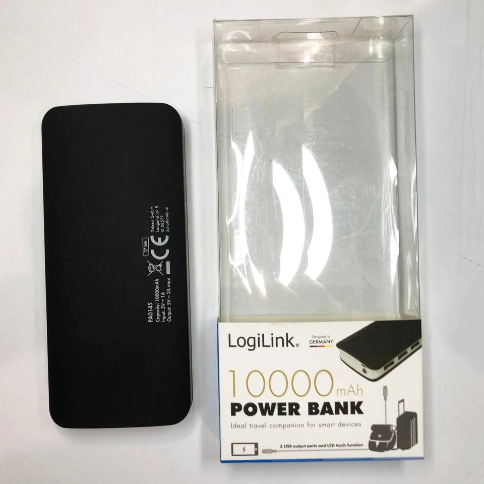 Power Bank Logilink PA0145, Fast Charge, 2, 4A, 10000 mAh. BY-329 Колір: чорний від компанії shop-shap - фото 1