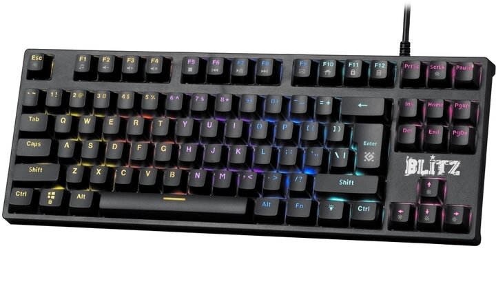 Провідна клавіатура Defender Blitz GK-240L EN Rainbow RGB-підсвічування та постачання від компанії shop-shap - фото 1