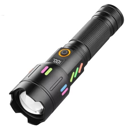 Ручний ліхтар PLD-X83-TG zoom + LCD + Type-C + PowerBank + 1х26650 (18650) 5 режимів від компанії shop-shap - фото 1