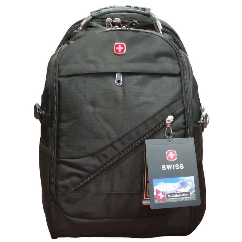 Рюкзак міський Swiss Bag 8810 з дощовиком 50*33*25 см 32 літри з USB та AUX виходами Чорний від компанії shop-shap - фото 1