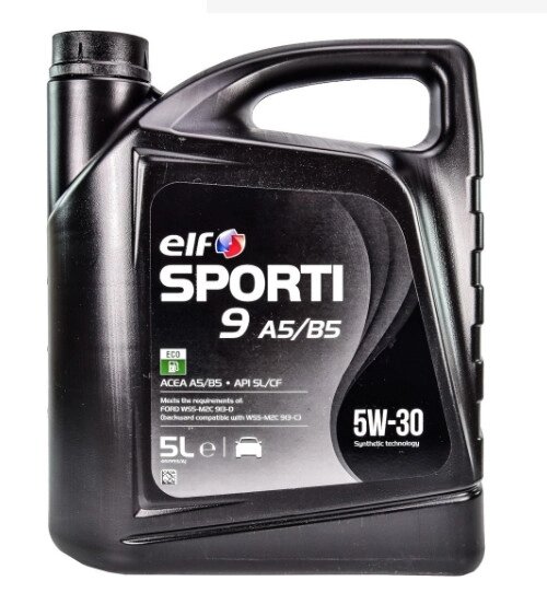 Синтетична моторна олія Elf Sporti 9 A5/B5 5W-30 5 л SL/CF від компанії shop-shap - фото 1