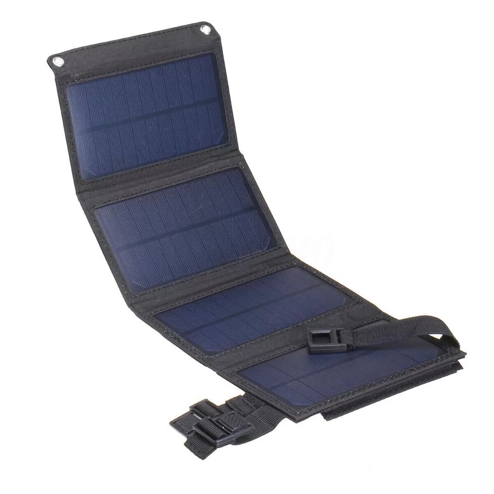 Складаний сонячний зарядний пристрій Solar Powerbank 20W MP04B Чорний від компанії shop-shap - фото 1