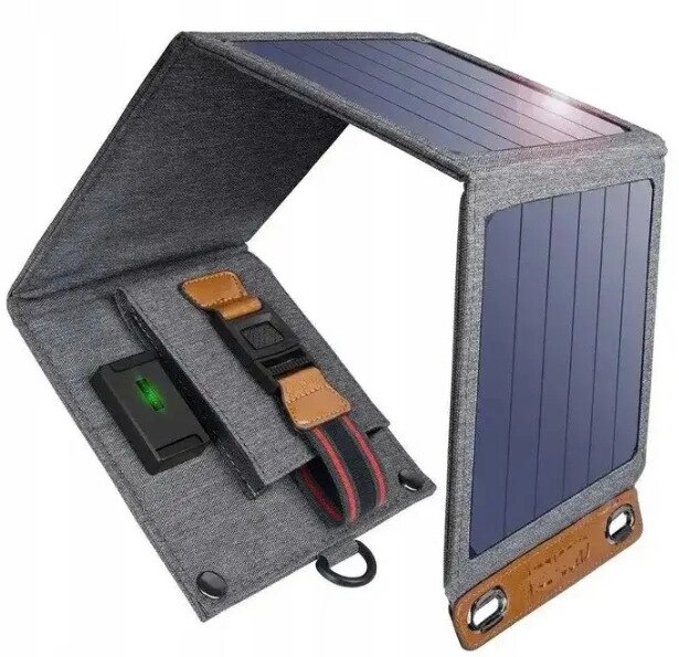 Сонячна панель Solar panel 14W 1xUSB B417 Зарядний пристрій від компанії shop-shap - фото 1