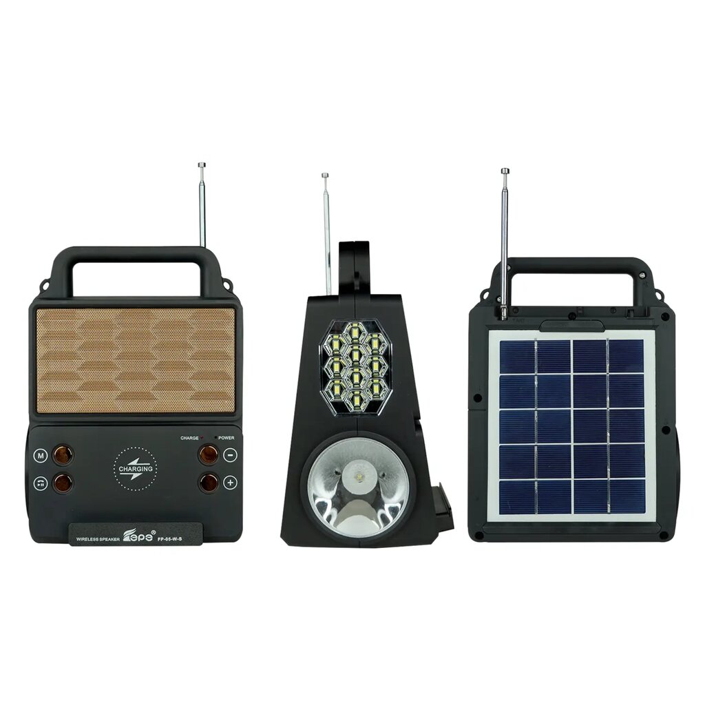 Сонячна зарядна система Solar FP-05WSL + 2 ліхтаря + радіо + Bluetooth + бездротова зарядка від компанії shop-shap - фото 1