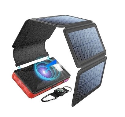 Сонячний зарядний пристрій Solar panel (5 панелей по 8W) VerWireless Charging 20000mAh (PN-W09) від компанії shop-shap - фото 1