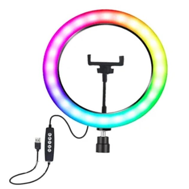 Світлодіодна кільцева лампа MJJ-30 LED RGB USB + тримач від компанії shop-shap - фото 1