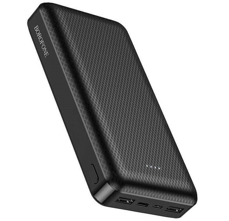 УМБ портативний зарядний Power Bank BOROFONE Minimalist BJ3A 20000 mAh 2USB, Type-C, 2A, чорне від компанії shop-shap - фото 1