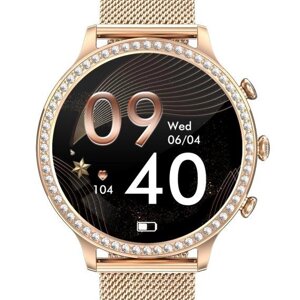 Розумний жіночий наручний смарт годинник Smart IQ Girl (Gold) . режим очікування – 7-15 днів