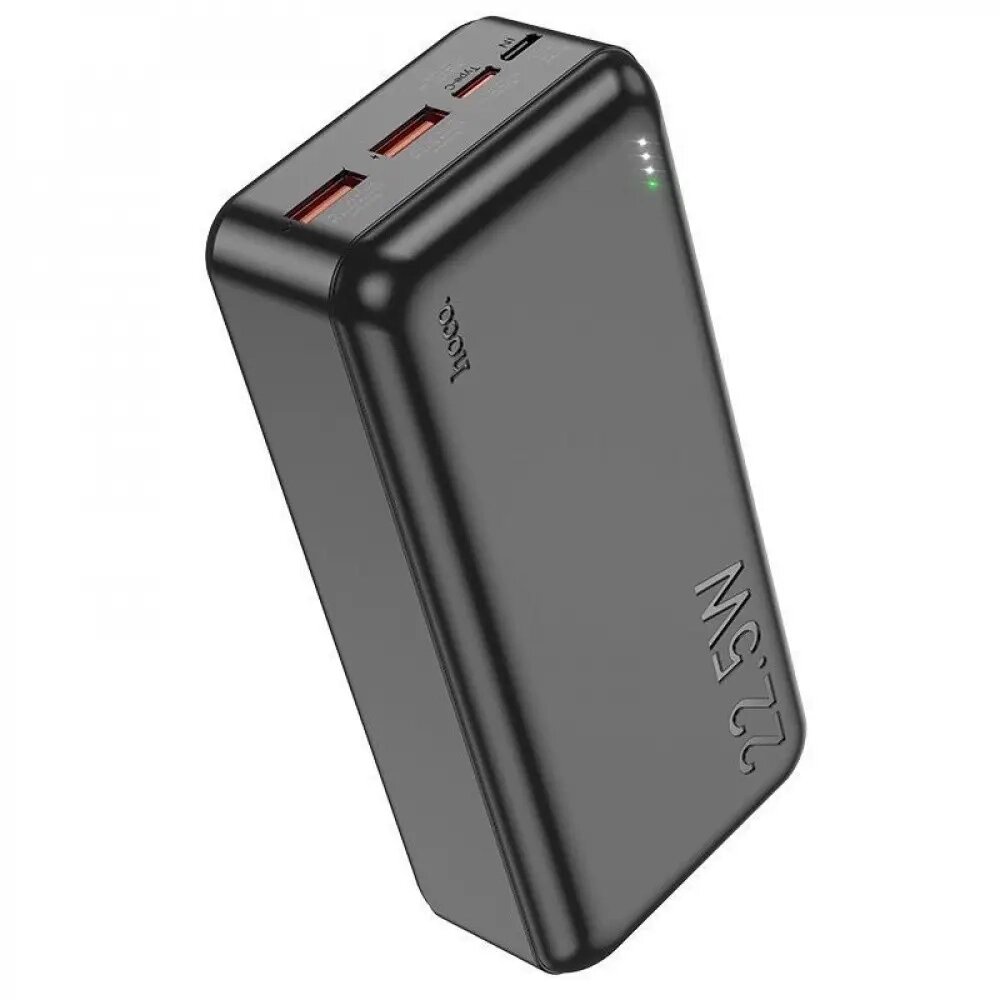 Універсальна зарядна батарея Hoco J101B 30000mAh Astute PD20W+QC3.0 22.5W 2USB Micro/Type-C (Чорний) від компанії shop-shap - фото 1