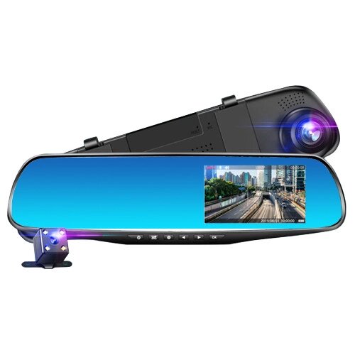 Відеореєстратор-дзеркало L-9004 LCD 3.5" 2 камери 1080P Full HD від компанії shop-shap - фото 1