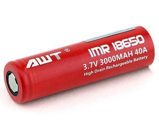 Високострумовий акумулятор AWT Li-ion 18650 3000mAh 3,7 V (40A) (Червоний) від компанії shop-shap - фото 1