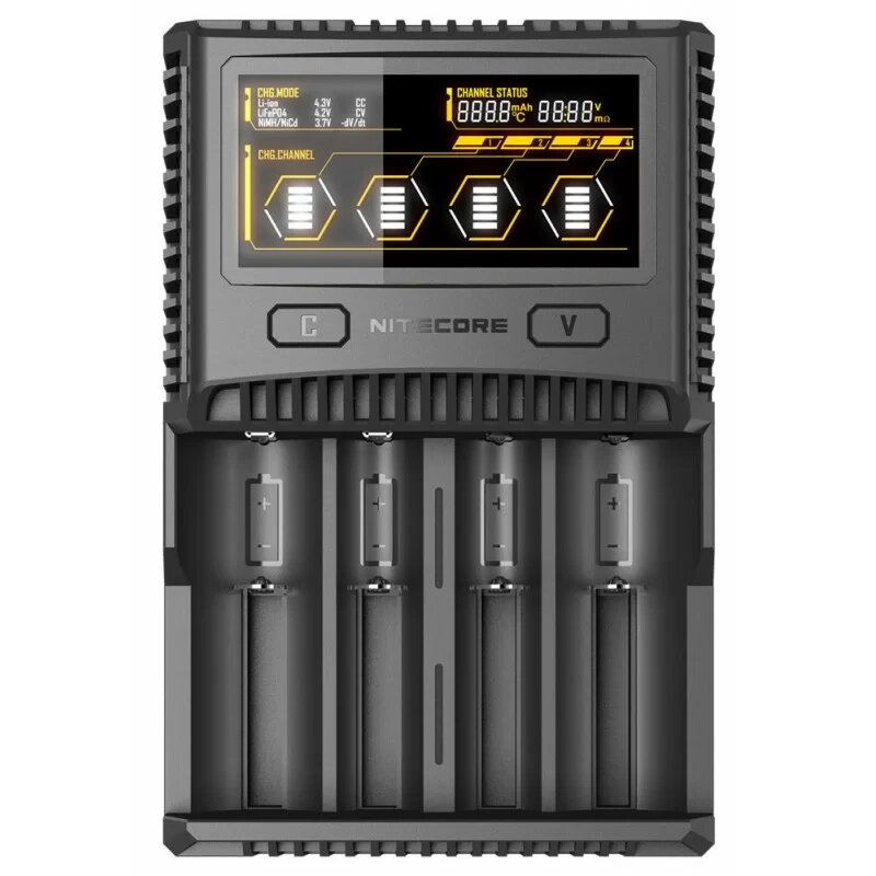 Зарядний пристрій Nitecore SC4 для акумуляторів (Ni-Cd Ni-Mh Li-Ion IMR LiFePO4) 220V-12V від компанії shop-shap - фото 1