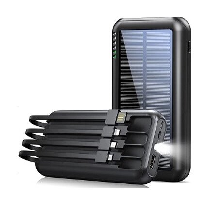 Зарядний пристрій Solar Power Bank 26800mAh + 4 кабеля (LS42) з ліхтарем від компанії shop-shap - фото 1