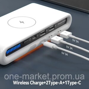 QI Wireless Charger Зарядний пристрій 30 Вт Станція швидкого заряджання 4 в 1 RGB підсвітка
