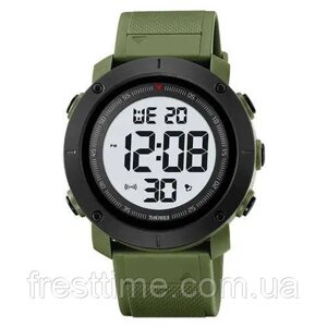 Годинник наручний чоловічий SKMEI 2122AGWT ARMY GREEN-WHITE. BF-458 колір: зелений