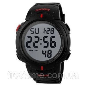 Чоловічий наручний електронний годинник Skmei 1068RD Black-Red