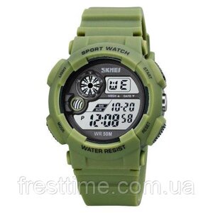Чоловічий наручний електронний годинник Skmei 1718AG Army Green
