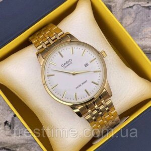 Чоловічий наручний кварцовий годинник Casio S280 M Gold-White