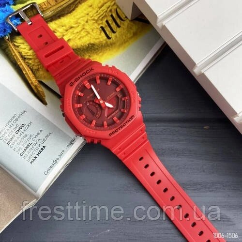 Чоловічий наручний кварцевий (електронний) годинник Casio G-Shock GA-2100 All Red