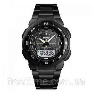 Чоловічий наручний кварцовий (електронний) годинник Skmei 1370BKWT Black-White