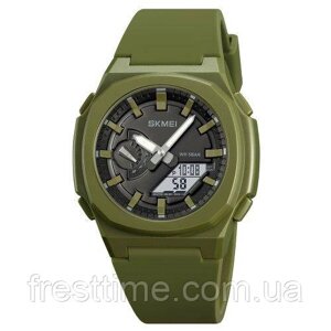 Чоловічий наручний кварцовий (електронний) годинник Skmei 2091AGWT Army Green White