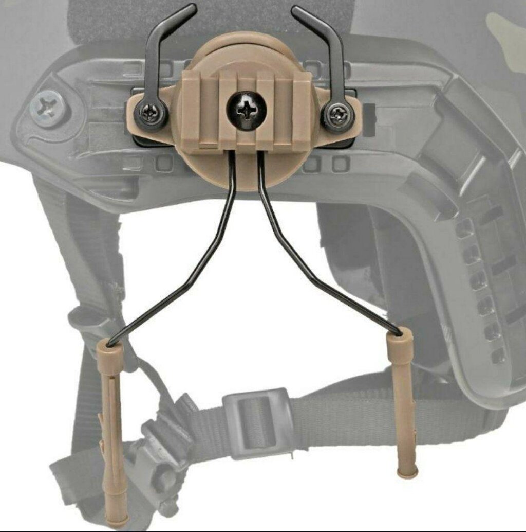 Адаптер кріплення на військовий шолом для активних навушників кайот від компанії Матеріали - фото 1