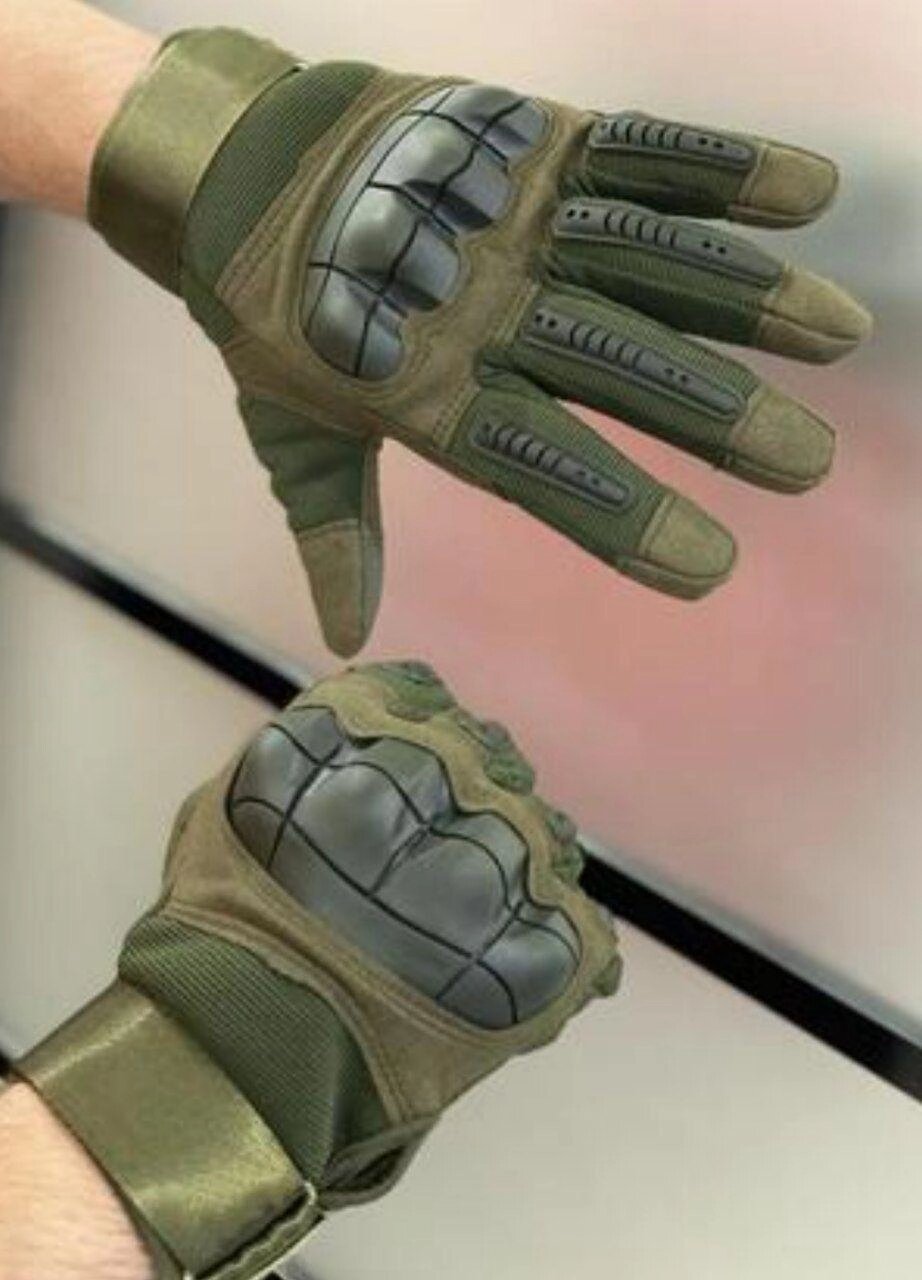 Демісезонні тактичні рукавиці олива від компанії Матеріали - фото 1