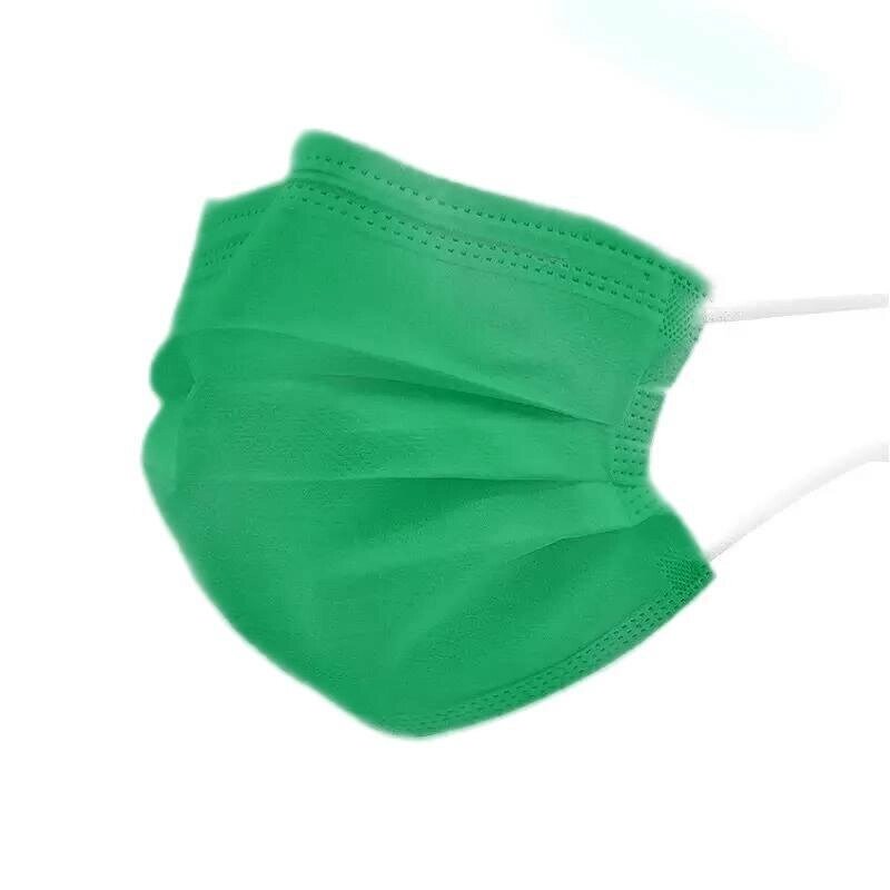 Маски захисні медичні тришарові для лиця зелені 50 шт від компанії Матеріали - фото 1