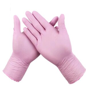 Рукавички нітрилові рожеві NITRYLEX PINK розмір L неопудрені